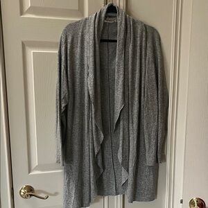 Soft surroundings Gray Open Front Cardigan Sweater